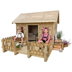 Spielhaus H�ttengaudi, 170 x 179,5 x 221 cm, aus Naturholz