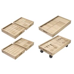 Fr�bel-Bauwagen, 230 Bausteine in 6 Holzk�sten