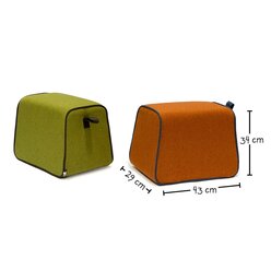 Hockidu - Hocker gepolstert mit Schlaufe, Farbe gr�n