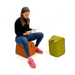 Hockidu - Hocker gepolstert mit Schlaufe, Farbe gr�n