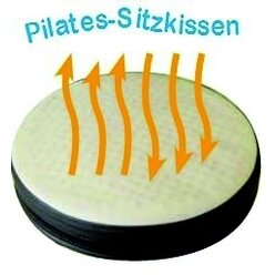 Sanus-Air Gesundheitsstuhl 42-51 cm, h�henverstellbare Lehne und Pilates-Sitzkissen, Kunstleder rot/schwarz mit Rollstopp