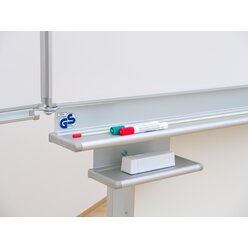 Gestell-Klappschiebetafel, fahrbar und GS-gepr�ft, wei�, 150x100cm