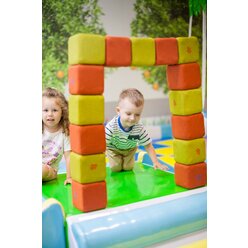 Jolly Heap Set JOY hellgrau-hellblau, Riesen-Magnetbausteine