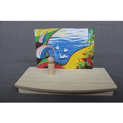 KreaShibai Erz�hlschiene 36,5 x 18 x 4 cm mit Schattenleinwand und Ausschneidefiguren