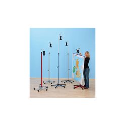 Mobiler Kartenst�nder auf Rollen, silbergrau