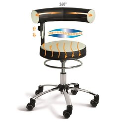 Sanus-Air Gesundheitsstuhl 36-43 cm, h�henverstellbare Lehne und Pilates-Sitzkissen, Kunstleder orange/schwarz mit B�rorollen