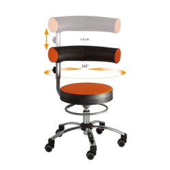 Sanus Gesundheitsstuhl 46-54 cm mit h�henverstellbarer Lehne, Kunstleder orange/schwarz, mit Feststeller