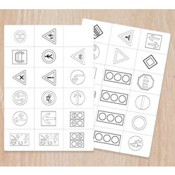 Verkehrszeichen - Kinder im Verkehr, Halbfertig-Material