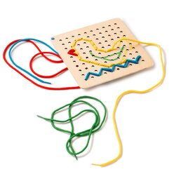 Schauen und Schn�ren mit Aufgabenkarten, F�delspiel, ab 3 Jahre