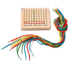 Schauen und Schn�ren mit Aufgabenkarten, F�delspiel, ab 3 Jahre