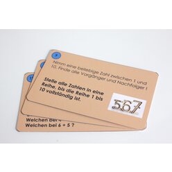 Stapelzahlen Aufgabenk�rtchen f�r die Zahlenbausteine