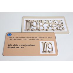 Stapelzahlen Aufgabenk�rtchen f�r die Zahlenbausteine