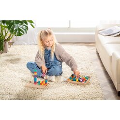 W�rfel in 6 Farben 2x2x2 cm RE-WOOD�, 150 St�ck in RE-Wood� Box und Kartonh�lle