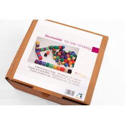 100 Steckw�rfel 2 x 2 x 2 cm, aus RE-Wood� in 10 Farben