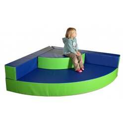 Eckcouch Viertelkreis 4-teilig, BLAU/GR�N, Kinderm�bel