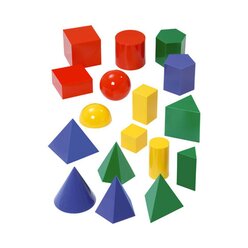 Satz mit 17 gro�en Geometrie-K�rpern, 10cm in 4 Farben, 5-14 Jahre