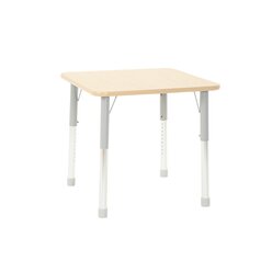 H�henverstellbarer Tisch Owlaf, h�henverstellbar in 5 Stufen: 46-53-59-64-71 cm, 75x75 cm, Tischplatte Ahorn Melamin