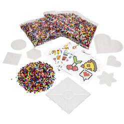 Midi-B�gelperlen-Set, 28.000 St�ck mit Vorlagekarten und Steckplatten