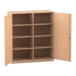 Flexeo� Schrank Buche hell, Dreholive, 8 F�cher, Mittelwand, 2 T�ren, HxBxT: 143,9x126,4x50 cm