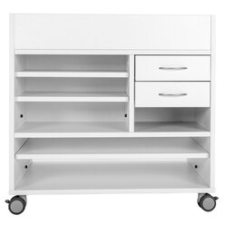 Materialwagen, Holzdekor wei�, HxBxT 80x80x62 cm