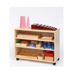 Montessori-Wagen, fahrbares Regal mit Sinnesmaterial, ab 3 Jahre