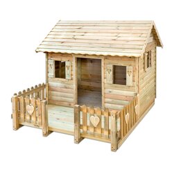 Spielhaus H�ttengaudi, 170 x 179,5 x 221 cm, aus Naturholz