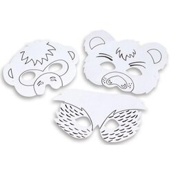 Tiermasken Blanko-Set, Set mit 8 St�ck, ab 5 Jahre