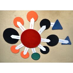 Satzh�pfer aus Teppich mit laminierten Pfeilen, Sp12