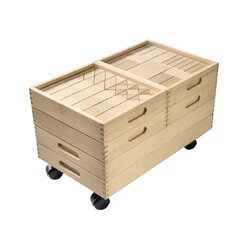 Fr�bel-Bauwagen, 230 Bausteine in 6 Holzk�sten