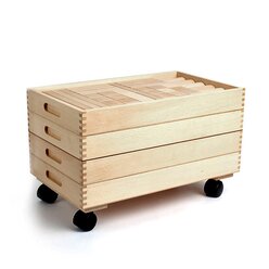 Set Bauwagen mit Fr�belbausteinen: Inhalt 194 Bausteine, Buche natur