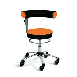 Sanus-Air Gesundheitsstuhl 42-51 cm, h�henverstellbare Lehne und Pilates-Sitzkissen, Kunstleder orange/schwarz mit Gleiter
