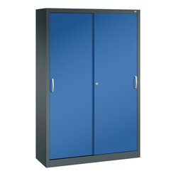 C+P Sportger�teschrank, 1950x1200x400mm Korpus RAL 7016 Anthrazitgrau, Front RAL 5010 Enzianblau
