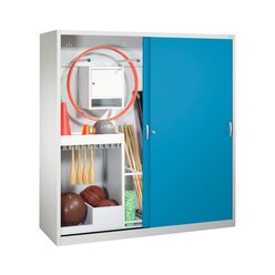 C+P Sportger�teschrank, 1950x1900x600mm, Korpus RAL 7035 Lichtgrau, Front RAL 5012 Lichtblau