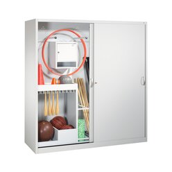 C+P Sportger�teschrank, 1950x1900x600mm, Korpus RAL 7035 Lichtgrau, Front RAL 7035 Lichtgrau