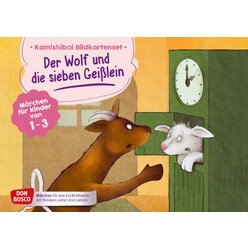 Kamishibai Bildkartenset - Der Wolf und die sieben Gei�lein, 1 bis 3 Jahre