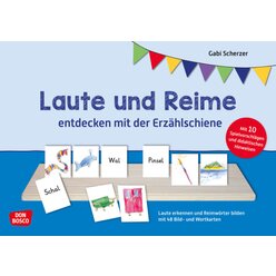 Laute und Reime entdecken mit der Erz�hlschiene, 48 Bild- und Wortkarten, ab 4 Jahre