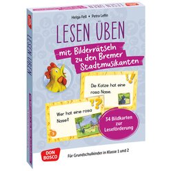 Lesen �ben mit Bilderr�tseln: Die Bremer Stadtmusikanten. 34 Bildkarten zur Lesef�rderung, 1.-2. Klasse