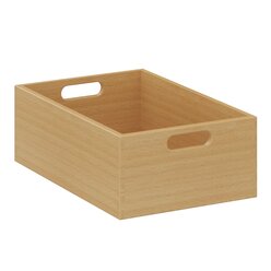 Materialkasten flach, H�he 12 cm, Buche natur