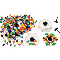Prismo Kreisel 500 Dreiecke mit Kreiselrahmen inkl. Glitzer-Steinen 5er-Set durchgef�rbt