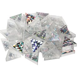 Kleinkinder-Riesen-Prismo Dreiecke 100 St�ck Glitzer Gold und Silber transparent