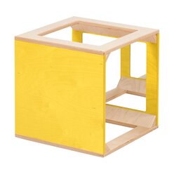 Spiegelw�rfel farbig gebeizt, gelb