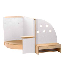 Krippenspielwand, Malen - Lesen, wei� gebeizt