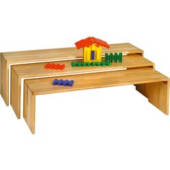 Stapelb�nke-Set 3-teilig, Buche massiv