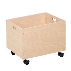 Aufbewahrungsbox gro� aus Holz, 39 x 46 x 38 cm, mit Rollen