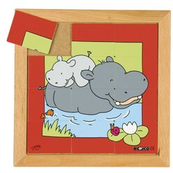 Tier-Puzzle Mutter und Kind - Flu�pferd, ab 3 Jahre