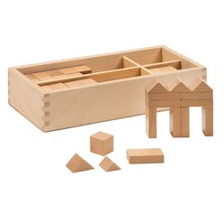Fr�bel Holzbausteine im Holzkasten mit Deckel