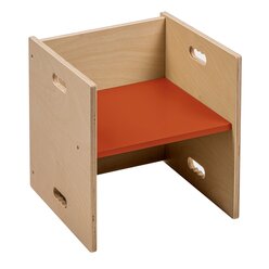 Kubenstuhl - 36 x 36 cm, Sitzfl�che: Indischrot