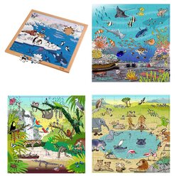 Vokabel-Puzzles Set Lebensr�ume, ab 4 Jahre