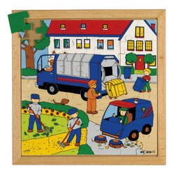 Thema-Puzzle Stra�e - M�llabfuhr, ab 5 Jahre