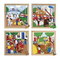 Thema-Puzzles Stra�e - 4er Set, ab 4 Jahre